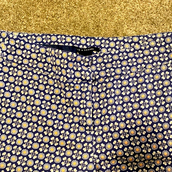 Zac&Rachel|| Navy/grey/white/nude print ankle length slacks with faux pockets - Picture 2 of 12